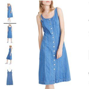 Madewell Button Front Midi Denim Dress